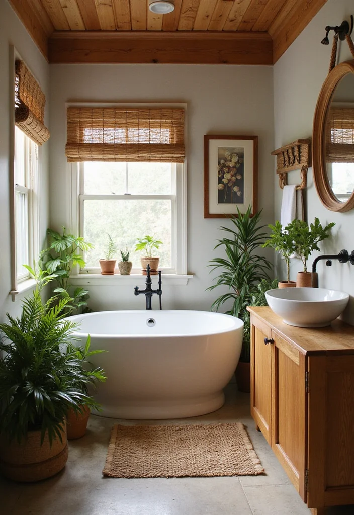 12 Small Bathroom Curtain Ideas for Light Privacy and Style 1 12 Small Bathroom Curtain Ideas for Light Privacy and Style 1. Bamboo Shades for Natural Elegance