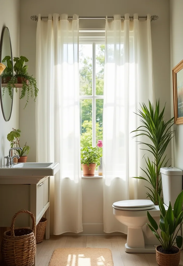 12 Small Bathroom Curtain Ideas for Light Privacy and Style 34 12 Small Bathroom Curtain Ideas for Light Privacy and Style 4. Sheer Curtains for Maximum Light