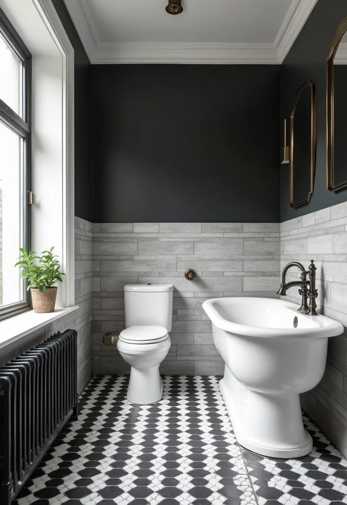12 Small Bathroom Tile Ideas for Bright Space Expanding Style 122 12 Small Bathroom Tile Ideas for Bright Space Expanding Style 12. Classic Black and White Tiles