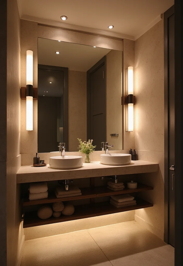 12 Small Modern Bathroom Ideas for Clean Minimal Updated Style 11. Stylish Lighting Fixtures