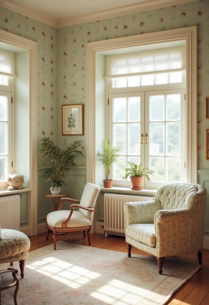 12 Wallpaper Living Room Ideas for Texture, Pattern, and Personality - 3. Soft Pastel Patterns