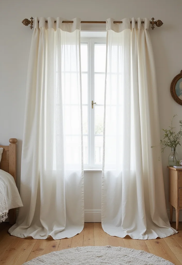 12 White Bedroom Curtain Ideas for Bright Clean Soft Elegance - 1. Floor-Length Elegance