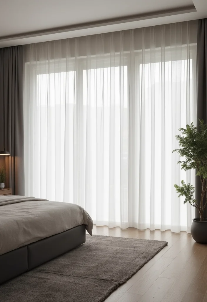 12 White Bedroom Curtain Ideas for Bright Clean Soft Elegance - 7. Smart Home Integration