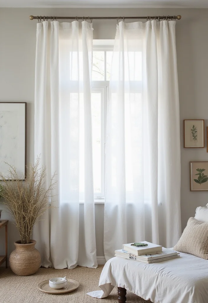 12 White Bedroom Curtain Ideas for Bright Clean Soft Elegance - 9. Layered White on White