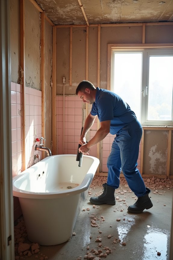 bathroom demolition debris removal protection disposal