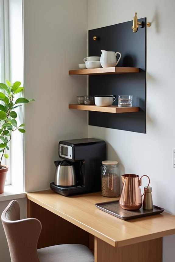 10 Smart Ideas for What to Put in the Corner of Your Living Room 8 compact bar cart coffee station