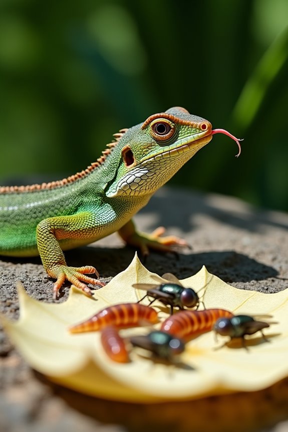 What Do Backyard Lizards Eat and How Do You Feed Them 2 crickets mealworms roaches hornworms