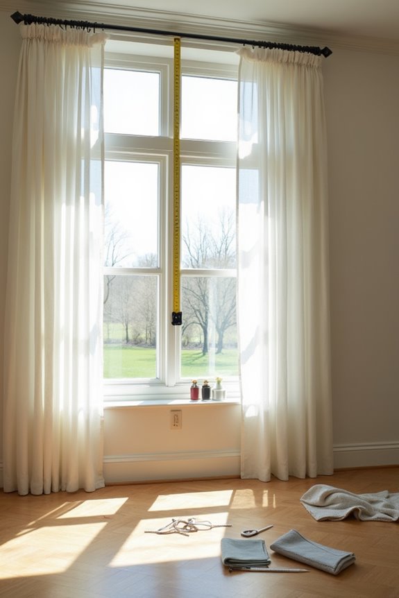 curtain length rod height considerations