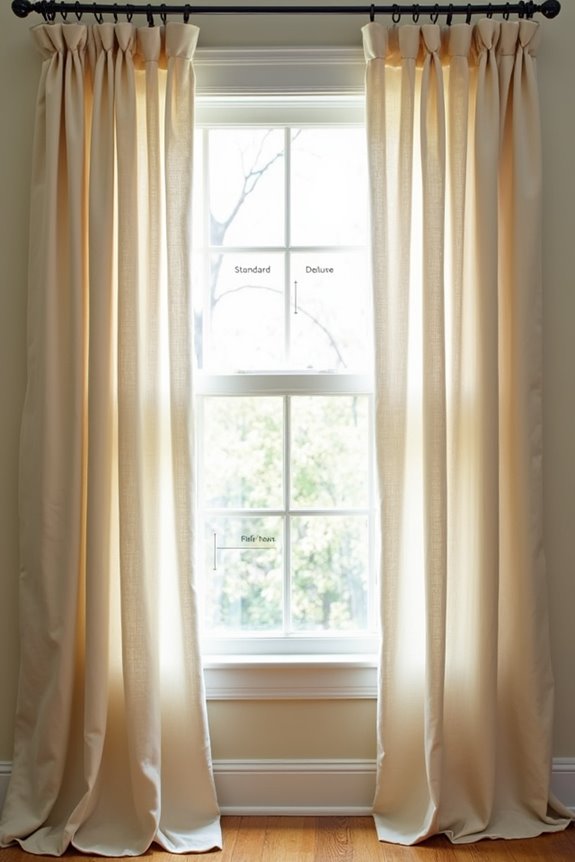 fullness levels and window widths
