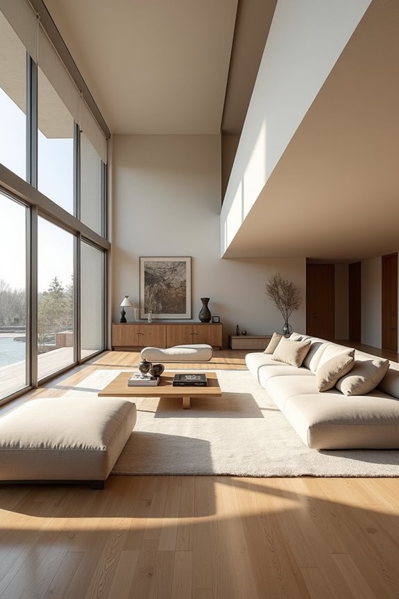 grand open plan living zones