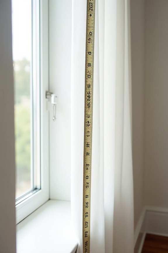 measure rod to floor for curtain length