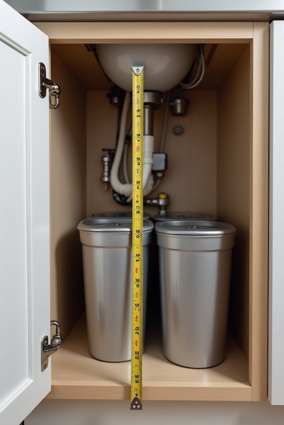 What Size Kitchen Trash Can Do You Actually Need? 12 measure under sink space before buying trash can