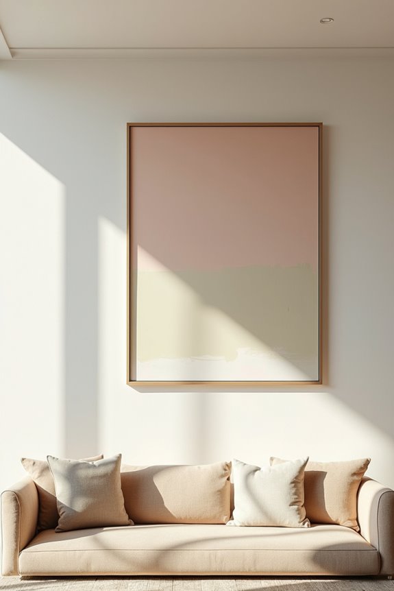 3 Smart Ways to Do an Empty Wall in Your Living Room 1 one bold oversized centerpiece artwork