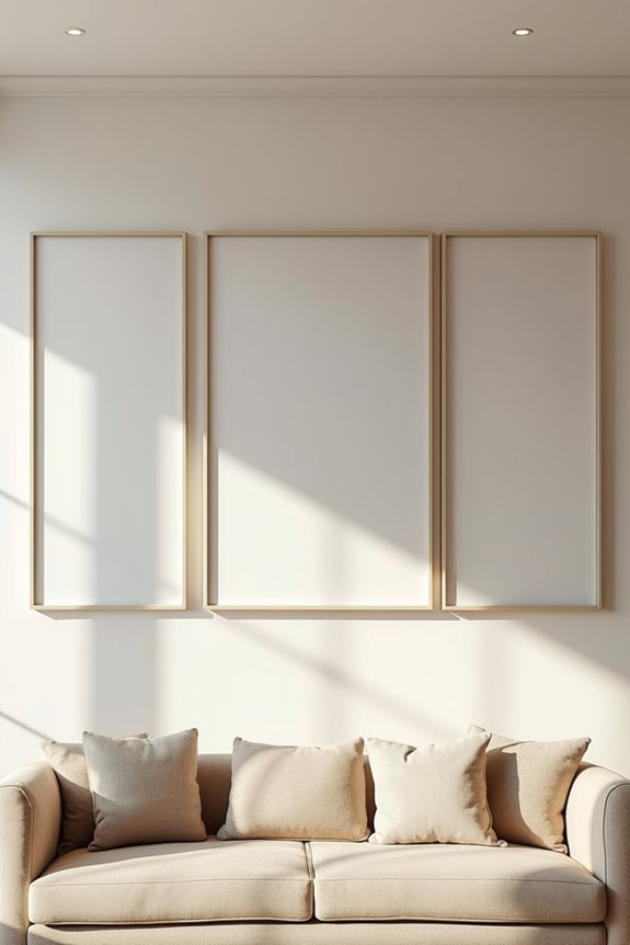 3 Smart Ways to Do an Empty Wall in Your Living Room 3 one dominant piece minimal frames