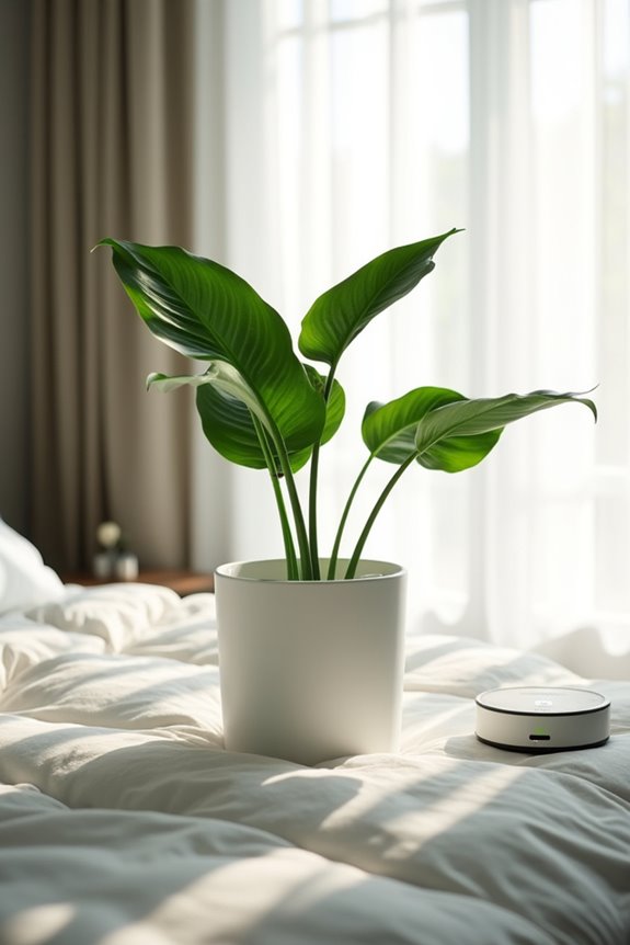 5 Plants That Are Good for Your Bedroom 1 peace lily purifies sleep environment