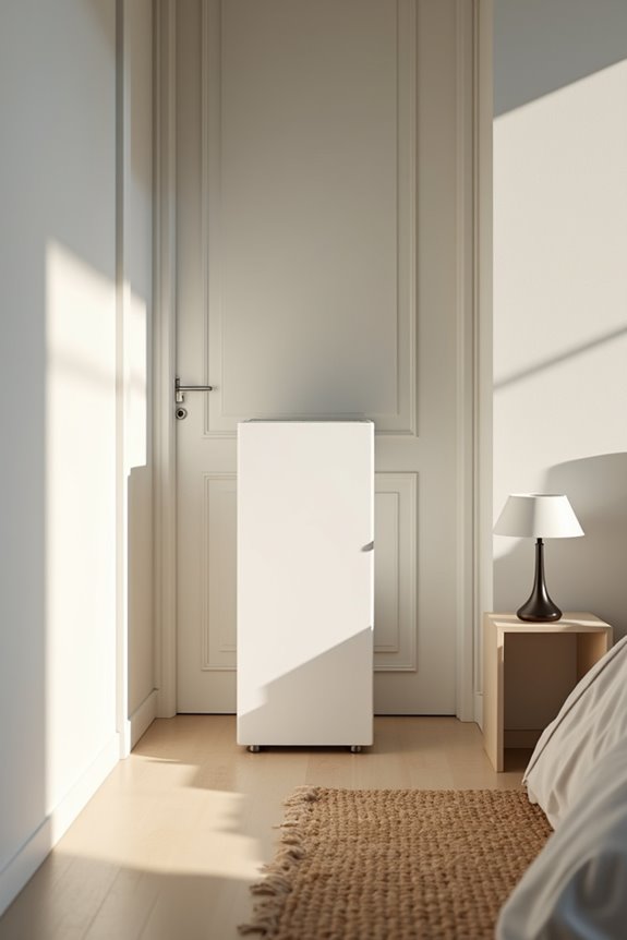 position purifier by bedroom door