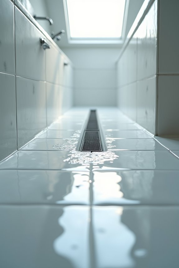 proper slope guides water toward drain