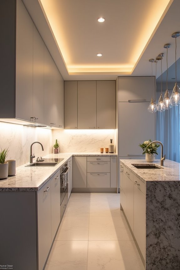 recessed lights anchor kitchen ambiance