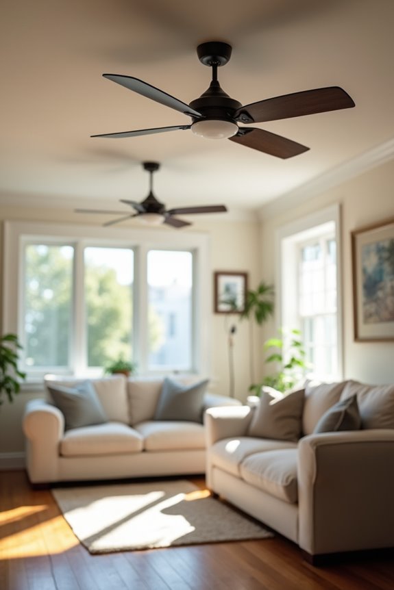 right sized living room ceiling fan sizing