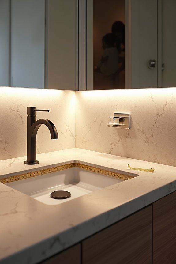 shared bathroom counter height flexibility