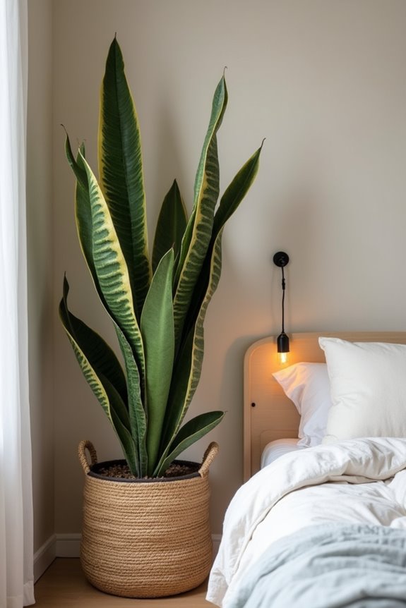 5 Plants That Are Good for Your Bedroom 2 snake plant purifies thrives effortlessly