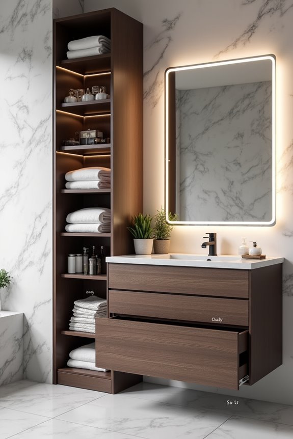storage needs by bathroom type