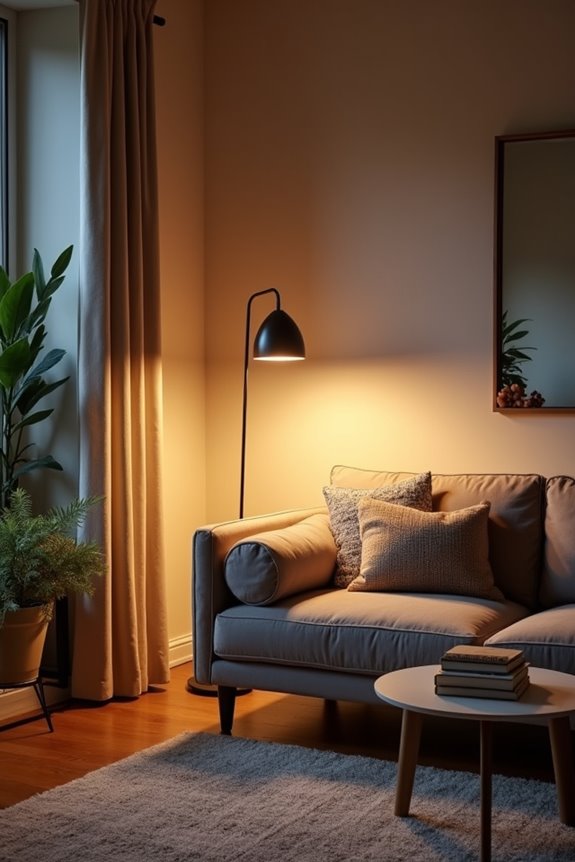 tall akari style lantern brightens corner