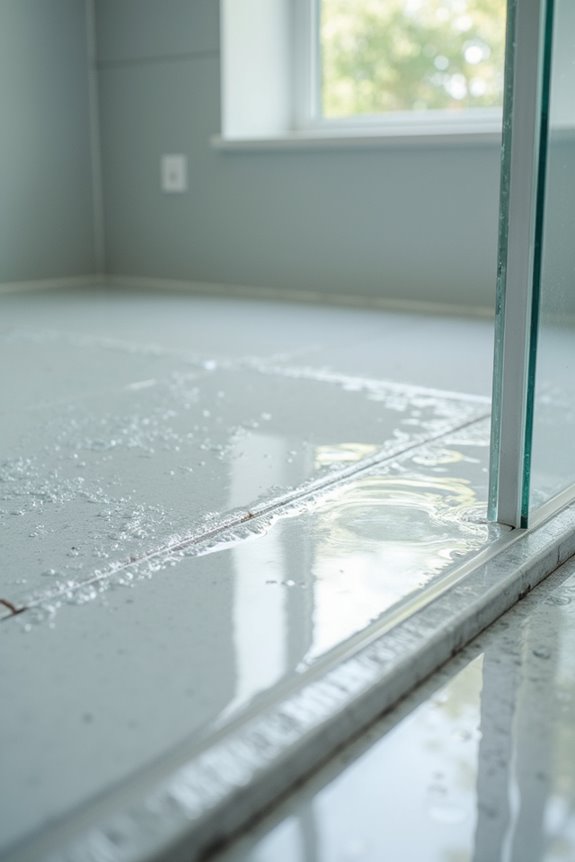 tanked surfaces sloped drainage sealed fixtures
