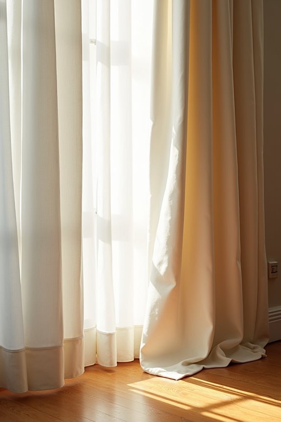 three curtain lengths float break puddle