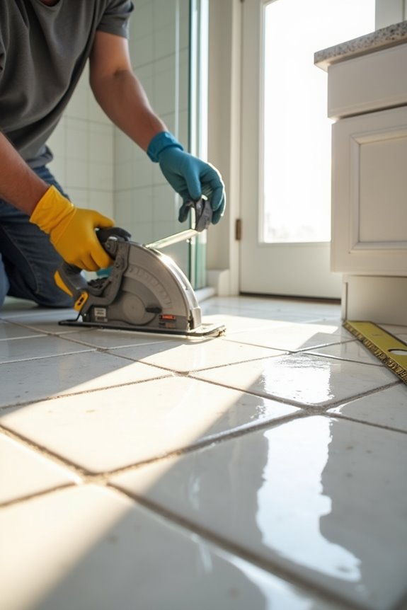 tile installation size substrate sequence