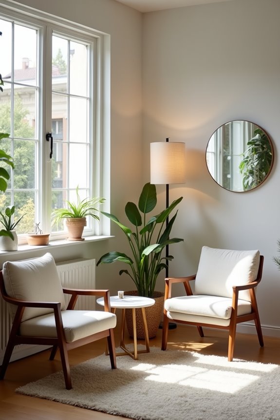 10 Smart Ideas for What to Put in the Corner of Your Living Room 2 two chairs warm lighting intimate corner