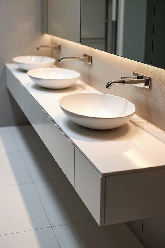 undermount vessel integrated sink heights